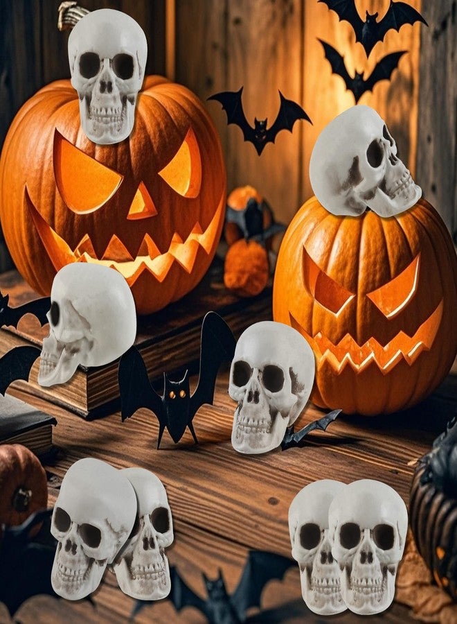 Junware 10 Pcs Halloween Skulls Realistic Looking Skulls Skeleton Head for Halloween Bar Home Table Decoration Model Human Skeleton Statue (1.6 x 1.8 x 2.3 Inches) - Image 4